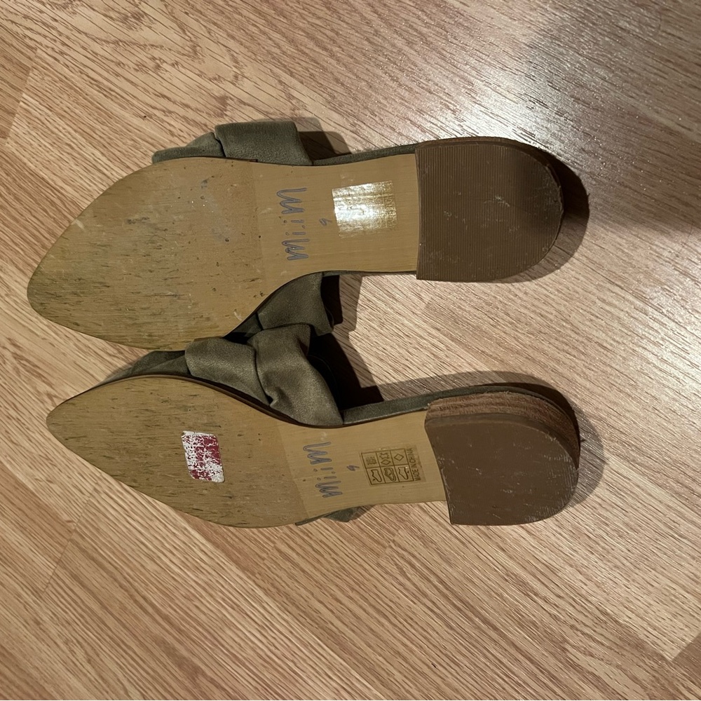 Mi.iM Olive Green Knotted Mules - Picture 3 of 4